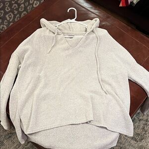 Aerie Cream Hooded Sweater